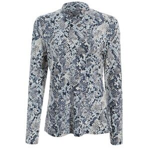 Snake Print Mock Neck from Liverpool 
Long sleeve soft knit top